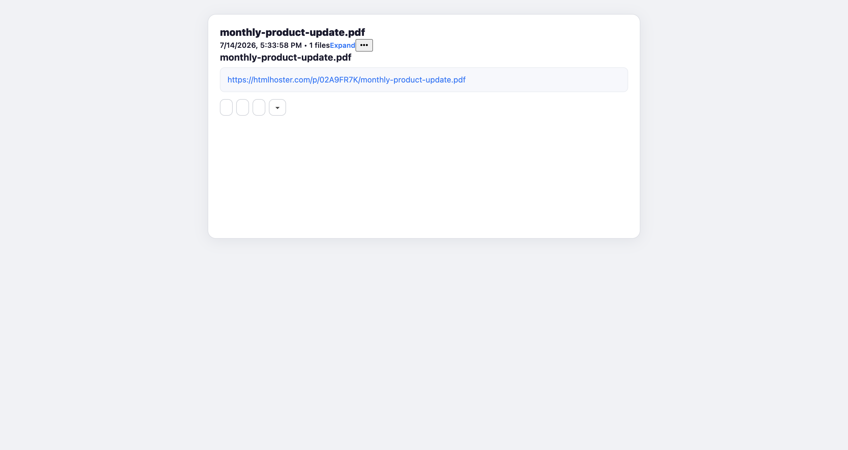 The result card showing the generated direct link and inline preview